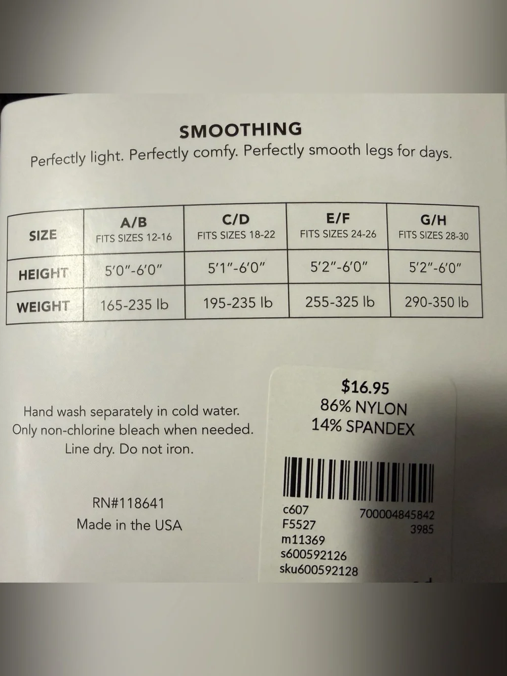 NWT Lane Bryant Control Top Smoothing Tights, Size C/D, Black